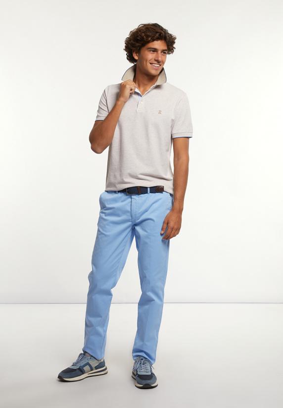 River Woods Custom Fit Pima Katoen Fantasie Polo Wheat Mix