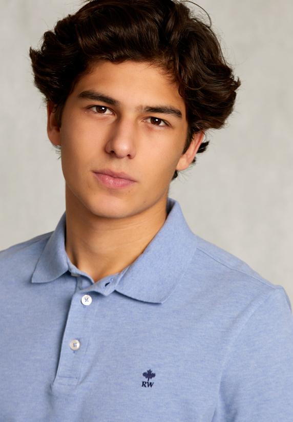 River Woods Custom Fit Pima Katoen Polo Blue Gin Mix