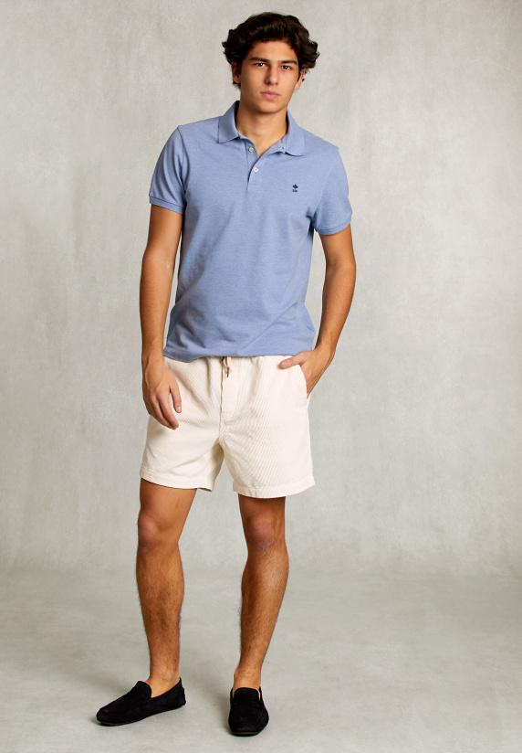 River Woods Custom Fit Pima Katoen Polo Blue Gin Mix