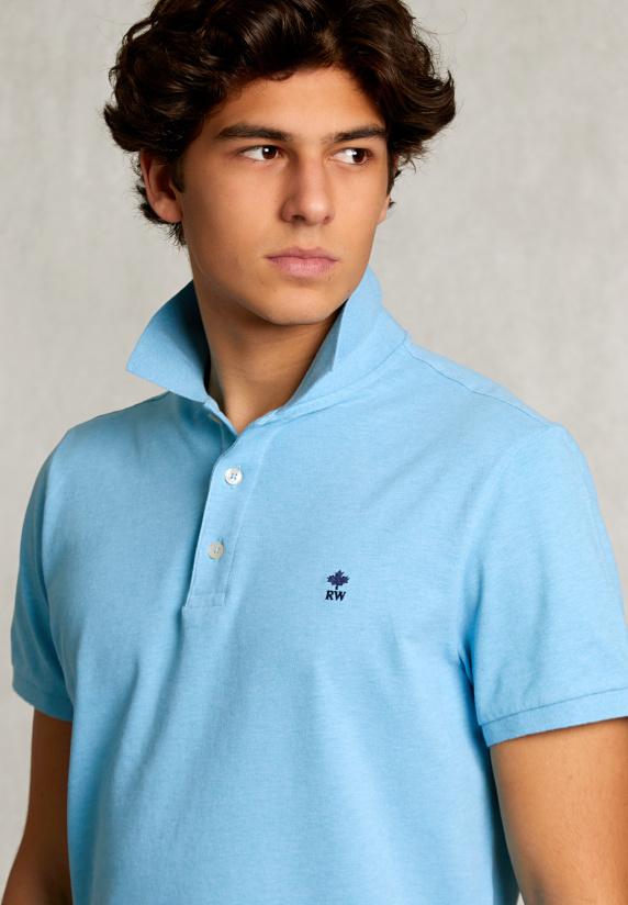 River Woods Custom Fit Pima Katoen Polo Bora Bora Mix