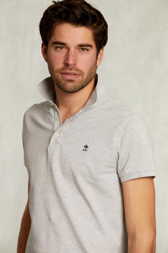 River Woods Custom Fit Pima Katoen Polo Dark Oyster Mix