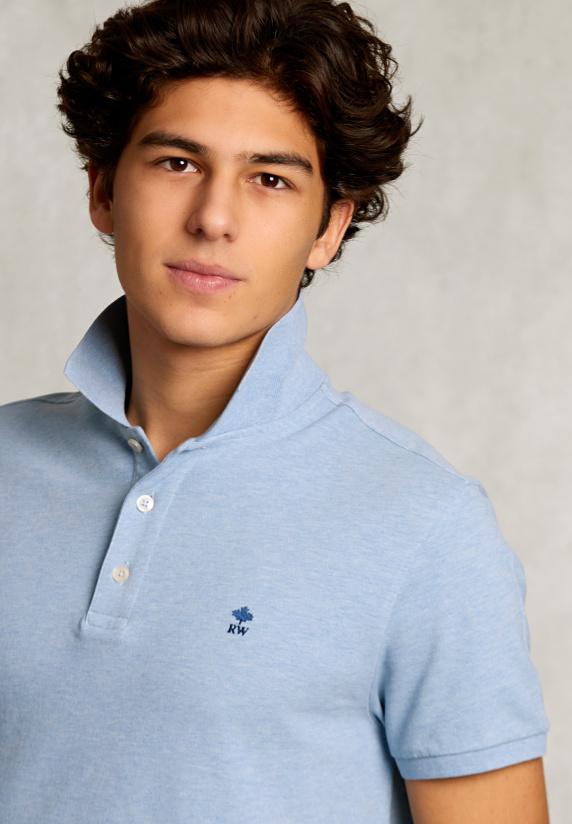 River Woods Custom Fit Pima Katoen Polo Dk Victoria Mix