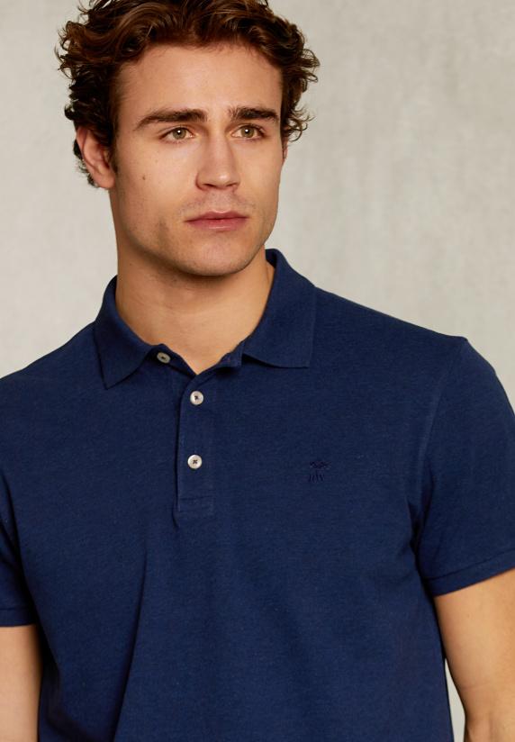 River Woods Custom Fit Pima Katoen Polo French Dark Mix