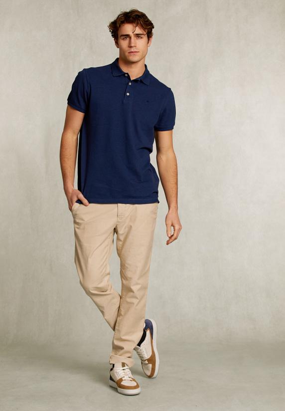 River Woods Custom Fit Pima Katoen Polo French Dark Mix