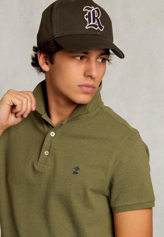 River Woods Custom Fit Pima Katoen Polo Lt Savanna Mix