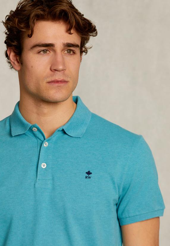 River Woods Custom Fit Pima Katoen Polo Mistral Mix