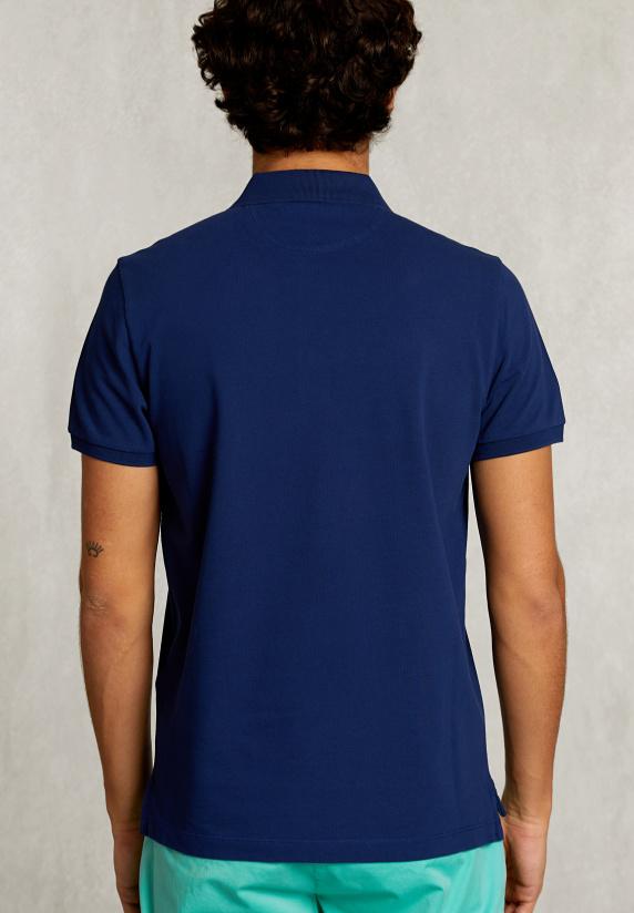 River Woods Custom Fit Pima Katoen Polo Oxford Blue