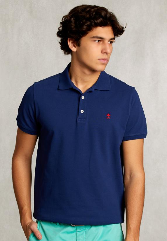 river woods Custom fit pima katoen polo oxford blue