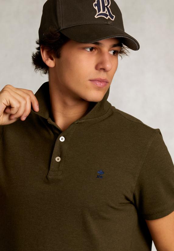 River Woods Custom Fit Pima Katoen Polo Savanna Mix