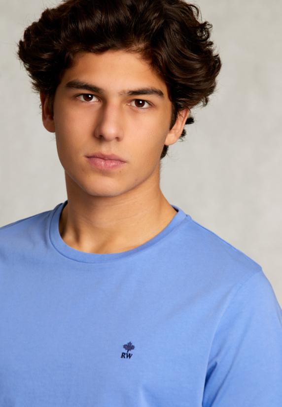 River Woods Custom Fit Pima Katoen T-shirt Atlantic