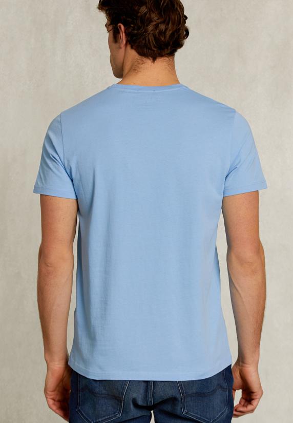 River Woods Custom Fit Pima Katoen T-shirt Bay Blue