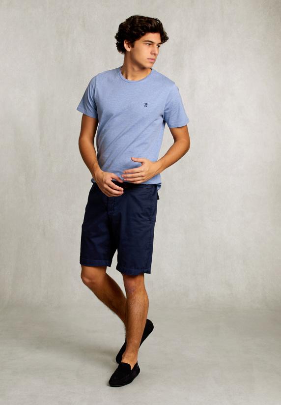 River Woods Custom Fit Pima Katoen T-shirt Blue Gin Mix