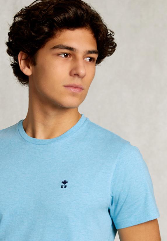 River Woods Custom Fit Pima Katoen T-shirt Bora Bora Mix