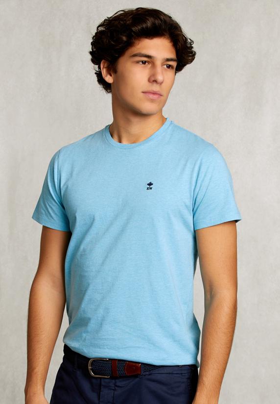 river woods Custom fit pima katoen T-shirt bora bora mix