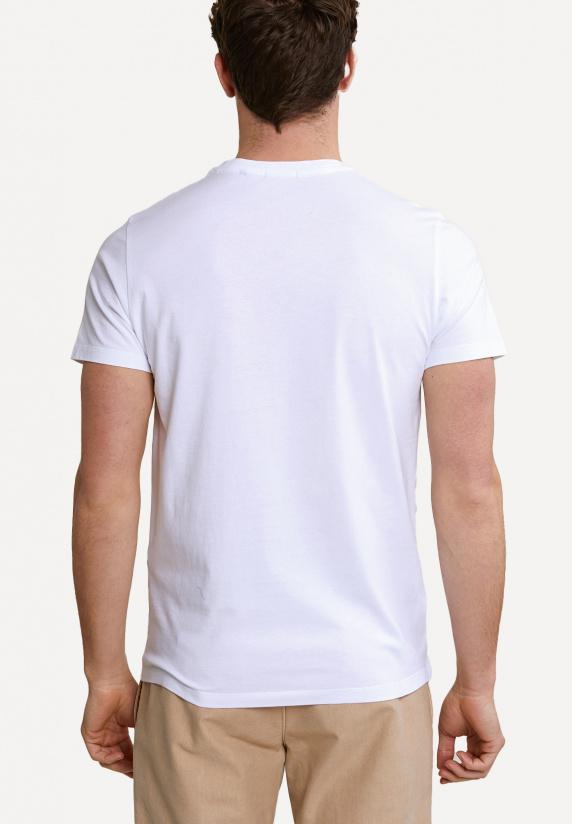 River Woods Custom Fit Pima Katoen T-shirt Borstzak Hamptons Blue Mix