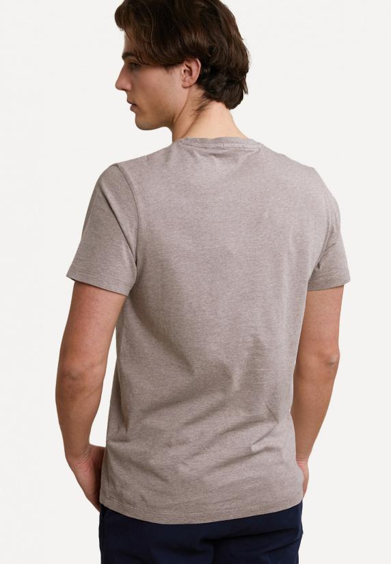 River Woods Custom Fit Pima Katoen T-shirt Borstzak Old Wood Mix