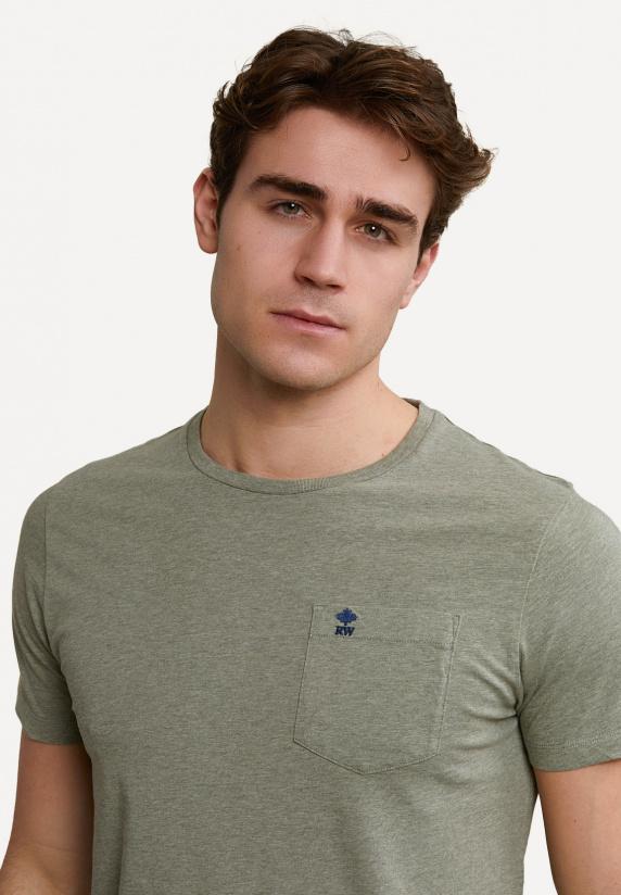 River Woods Custom Fit Pima Katoen T-shirt Borstzak Safari Mix