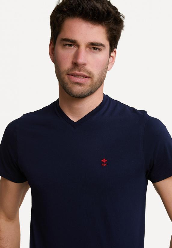 River Woods Custom Fit Pima Katoen T-shirt Borstzak Wit