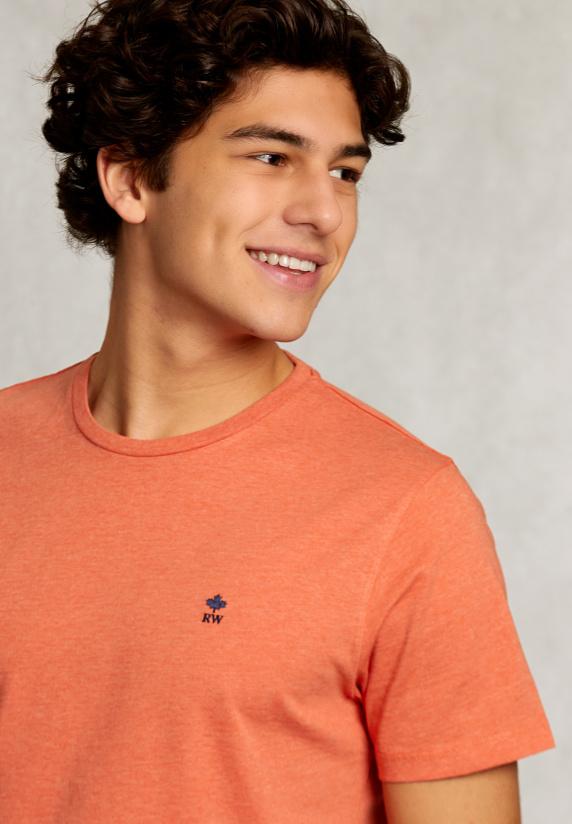 River Woods Custom Fit Pima Katoen T-shirt Dk Serengeti Mix