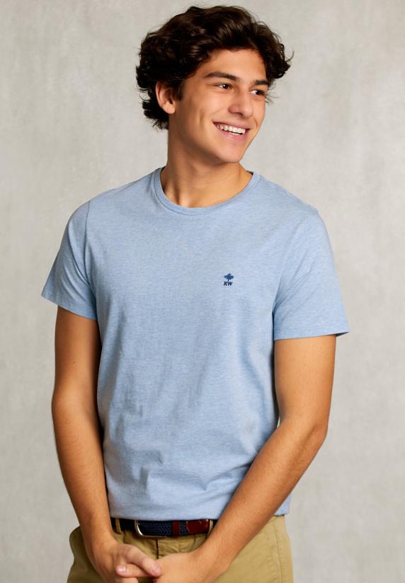 river woods Custom fit pima katoen T-shirt dk victoria mix