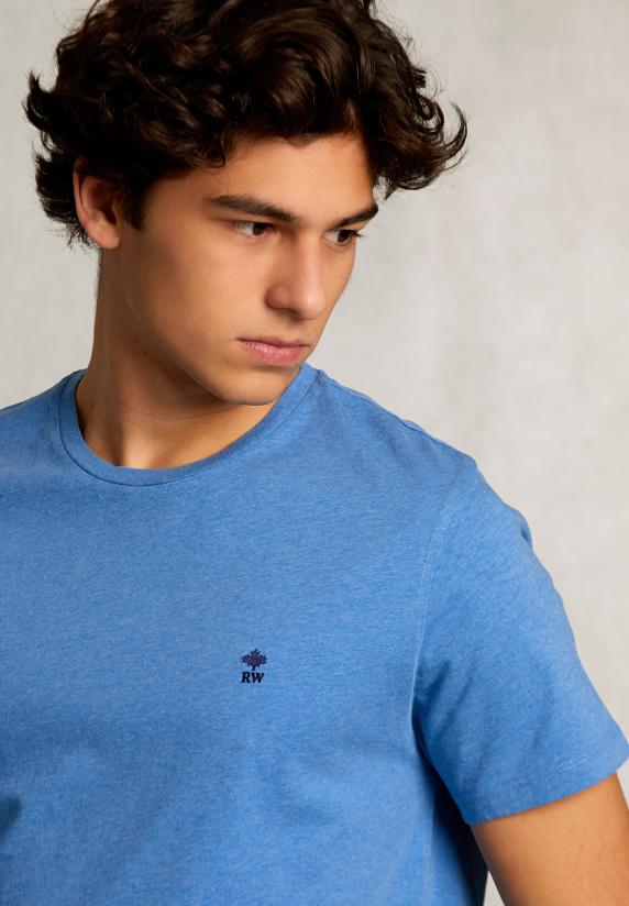 River Woods Custom Fit Pima Katoen T-shirt Ocean Mix