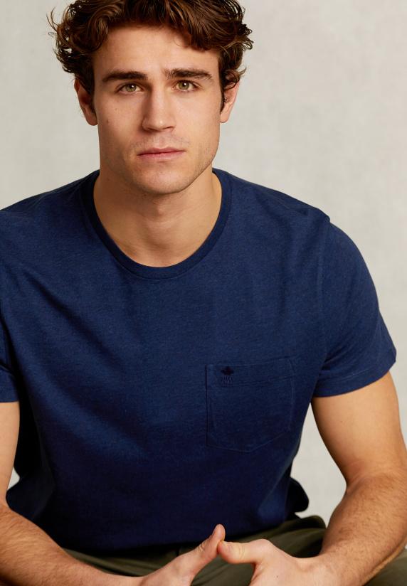 River Woods Custom Fit Pima Katoen T-shirt Zak French Dark Mix