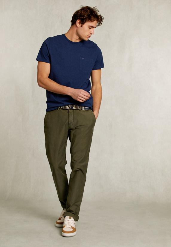 River Woods Custom Fit Pima Katoen T-shirt Zak French Dark Mix