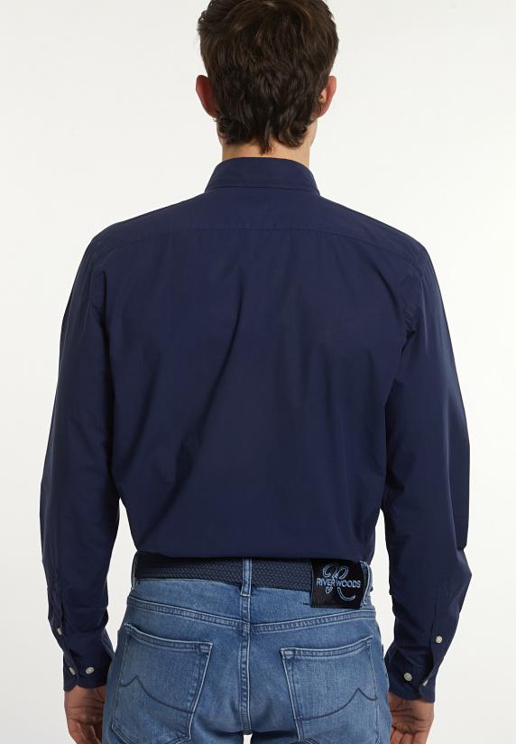 River Woods Custom Fit Popeline Hemd Presidential Blue