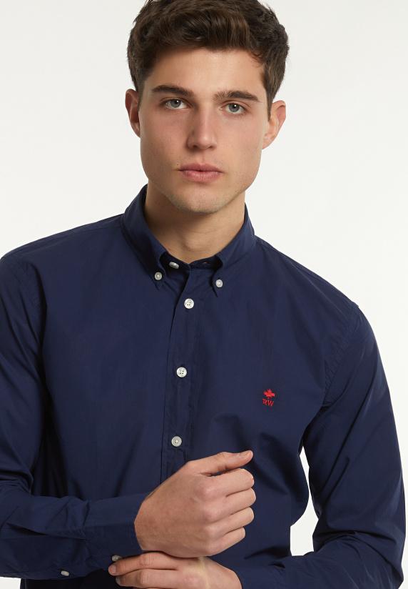 River Woods Custom Fit Popeline Hemd Presidential Blue