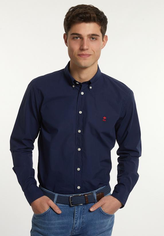 River Woods Custom Fit Popeline Hemd Presidential Blue