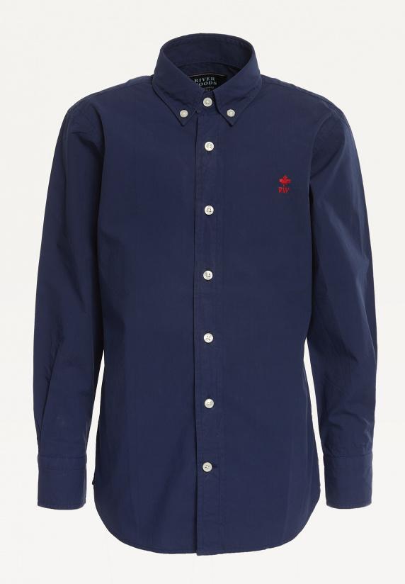river woods Custom fit popeline hemd presidential blue