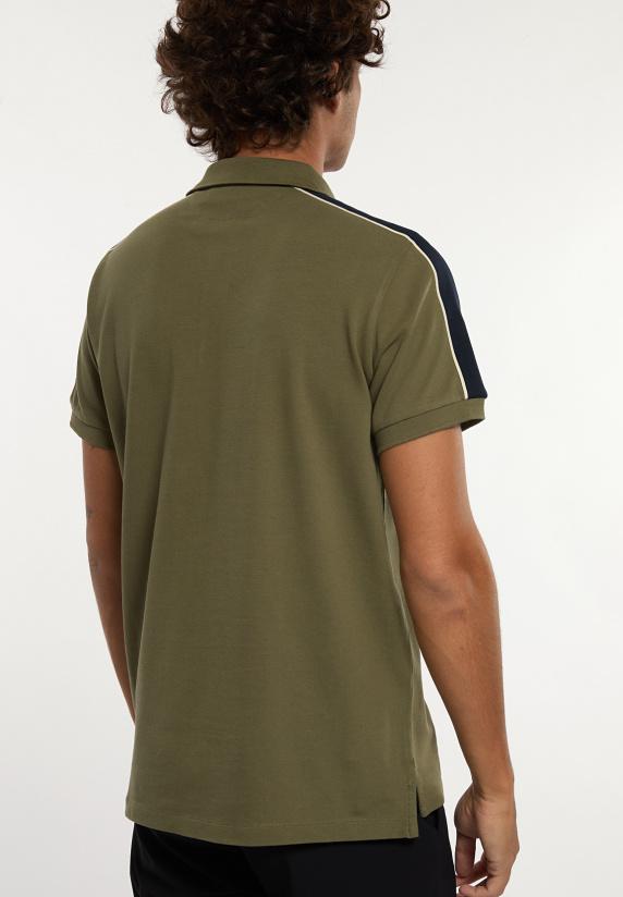 River Woods Custom Fit Sportieve Stretch Piqué Polo Olijfgroen