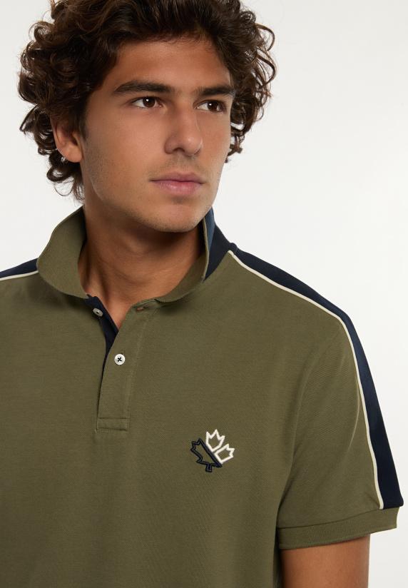 River Woods Custom Fit Sportieve Stretch Piqué Polo Olijfgroen