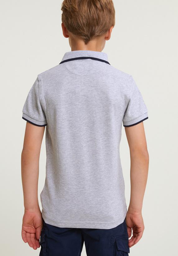 River Woods Custom Fit Sportieve Stretch Polo Light Grey