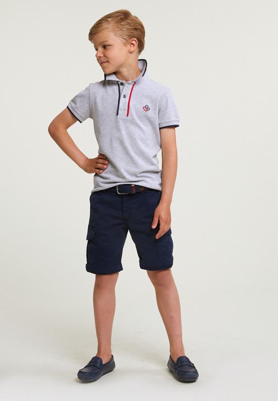 River Woods Custom Fit Sportieve Stretch Polo Light Grey