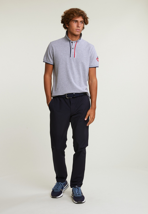 River Woods Custom Fit Sportieve Stretch Polo Oxford Mix