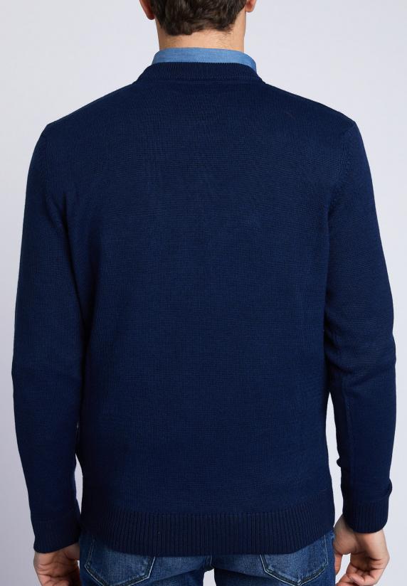 River Woods Custom Fit Trui Met Ronde Hals In Blauw