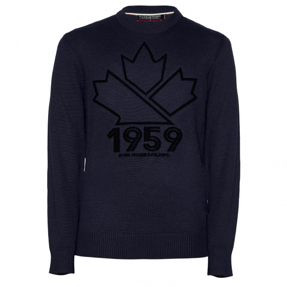 river woods Custom fit trui met ronde hals in blauw