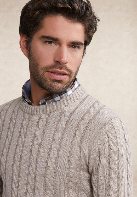 River Woods Custom Fit Wol-kasjmier Kabeltrui Klipspringer