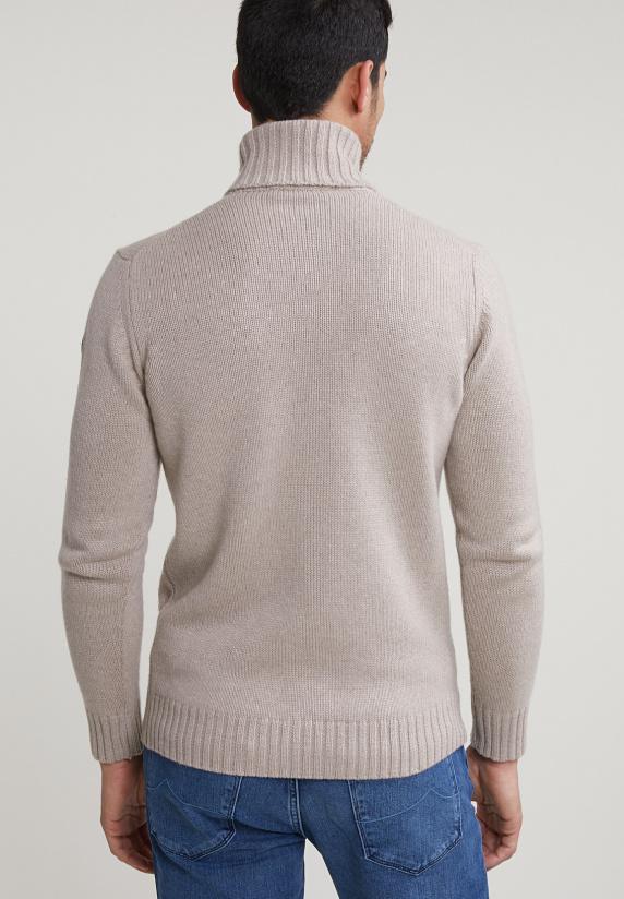 River Woods Custom Fit Wol-kasjmier Rolkraag Trui Klipspringer Mix