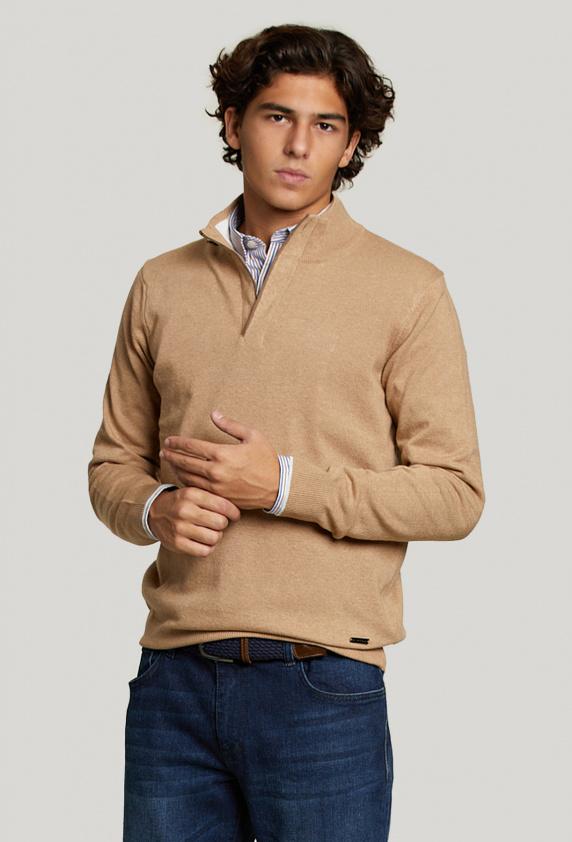 river woods Custom fit wol-kasjmier trui biscuit mix