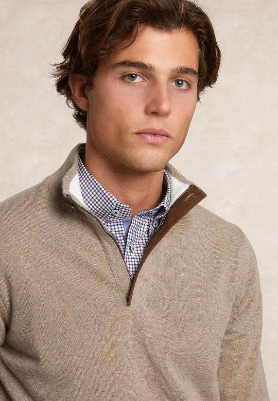 River Woods Custom Fit Wol-kasjmier Trui Opstaande Kraag Seal