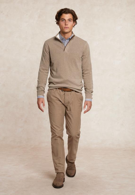 River Woods Custom Fit Wol-kasjmier Trui Opstaande Kraag Seal