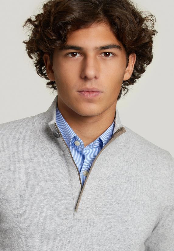 River Woods Custom Fit Wol-kasjmier Trui Pinguin Mix