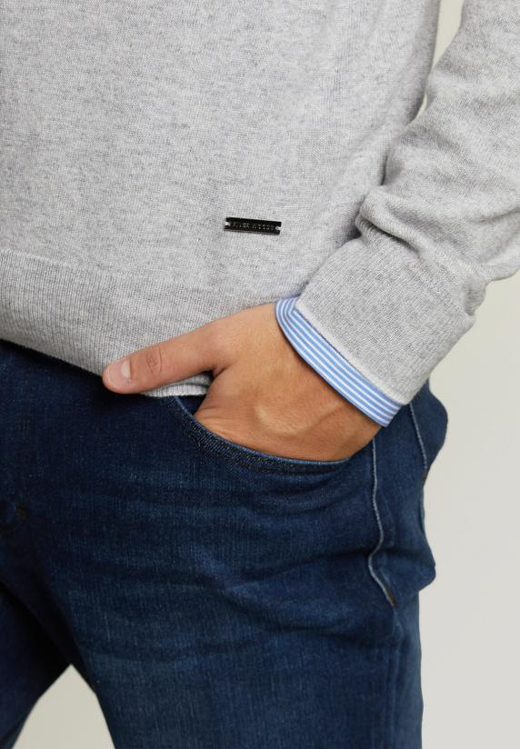 River Woods Custom Fit Wol-kasjmier Trui Pinguin Mix