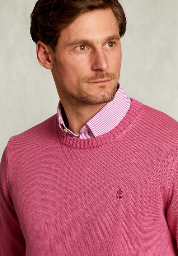 River Woods Custom Fit Zachte Katoenen Trui Amaranth