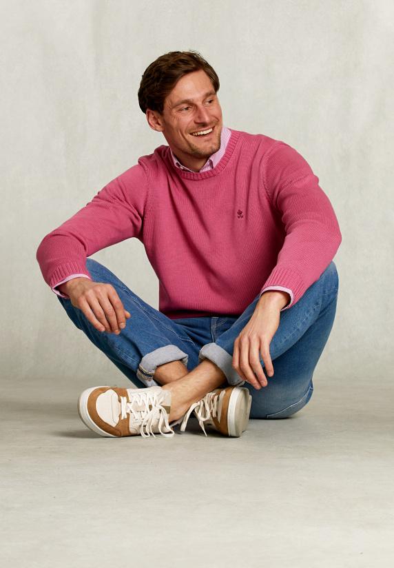 River Woods Custom Fit Zachte Katoenen Trui Amaranth