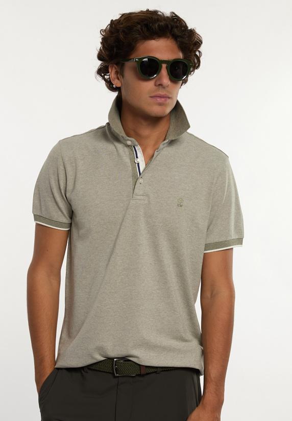 river woods Custom fit zijdeachtige fancy piqué polo jade mix