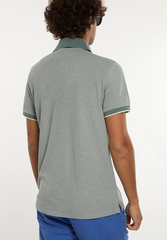 River Woods Custom Fit Zijdeachtige Fancy Piqué Polo Opal Green Mix