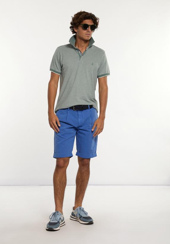 River Woods Custom Fit Zijdeachtige Fancy Piqué Polo Opal Green Mix